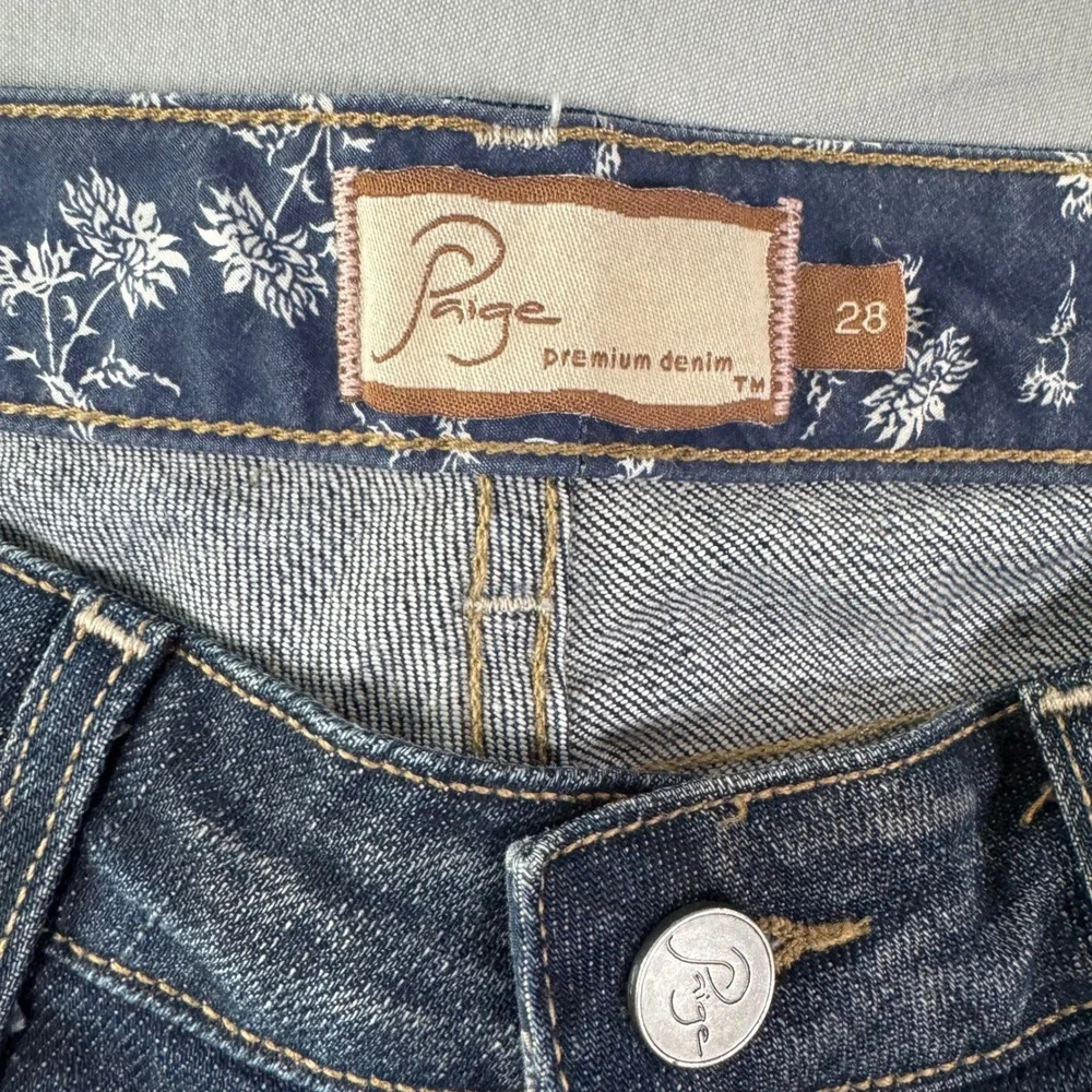 Paige Premium Denim Flare Jeans Hollywood Hills Women's 28 Y2K Embroidery - Picture 4 of 13